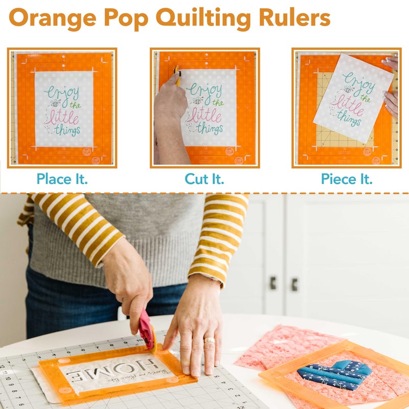 Kimberbell Orange Pop Quilting Rulers - Rectangle Set of 6 - Quilt Rulers for Cutting Quilt Blocks, Non-Slip, Bonus Quilting Rulers Included - Image 5